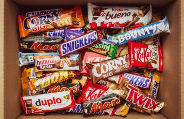 Box of Kinder Bueno, Twix, Mars, Bounty and other chocolate bars