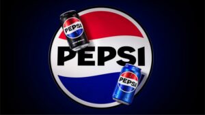 New Pepsi logo and packaging against rebranded Pepsi logo. 
