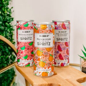 Peach & Lychee White Wine Spritz, by All Shook Up 